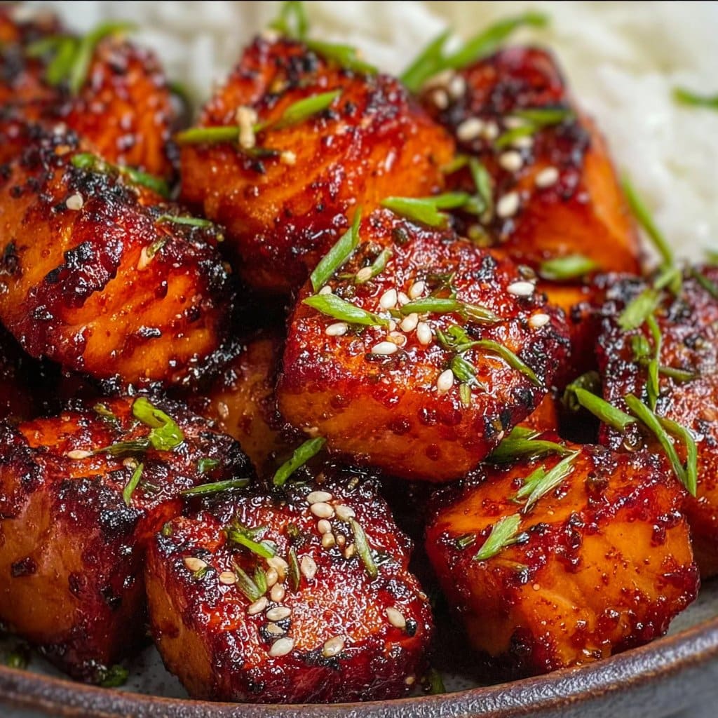 Honey Garlic Salmon Bites 5 Honey Garlic Salmon Bites