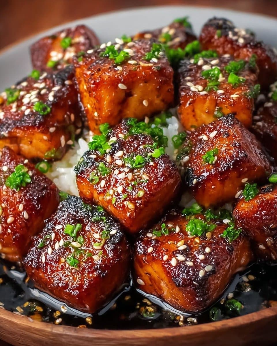 Honey Garlic Salmon Bites Recipe