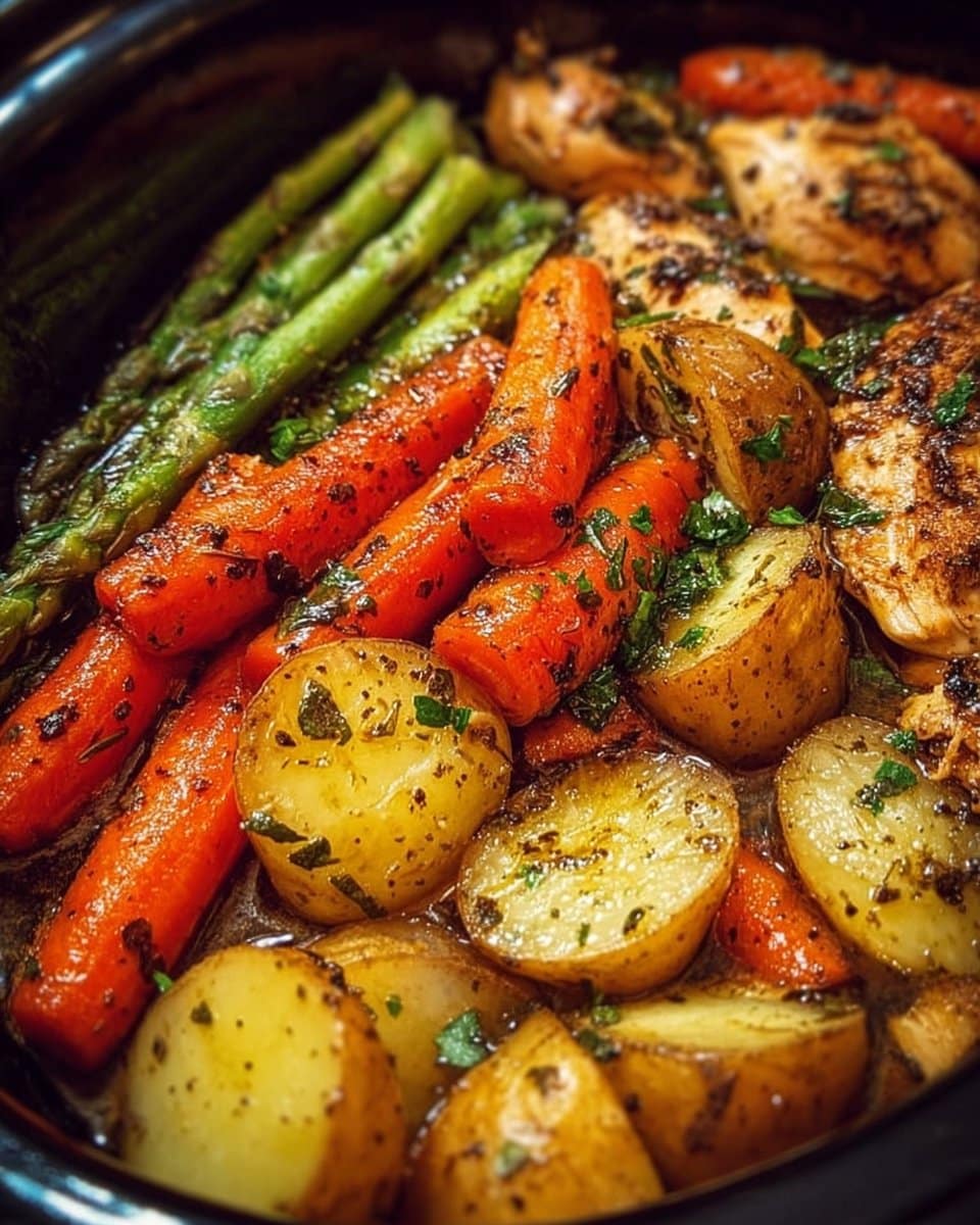 Slow Cooker Garlic Butter Chicken and Veggies