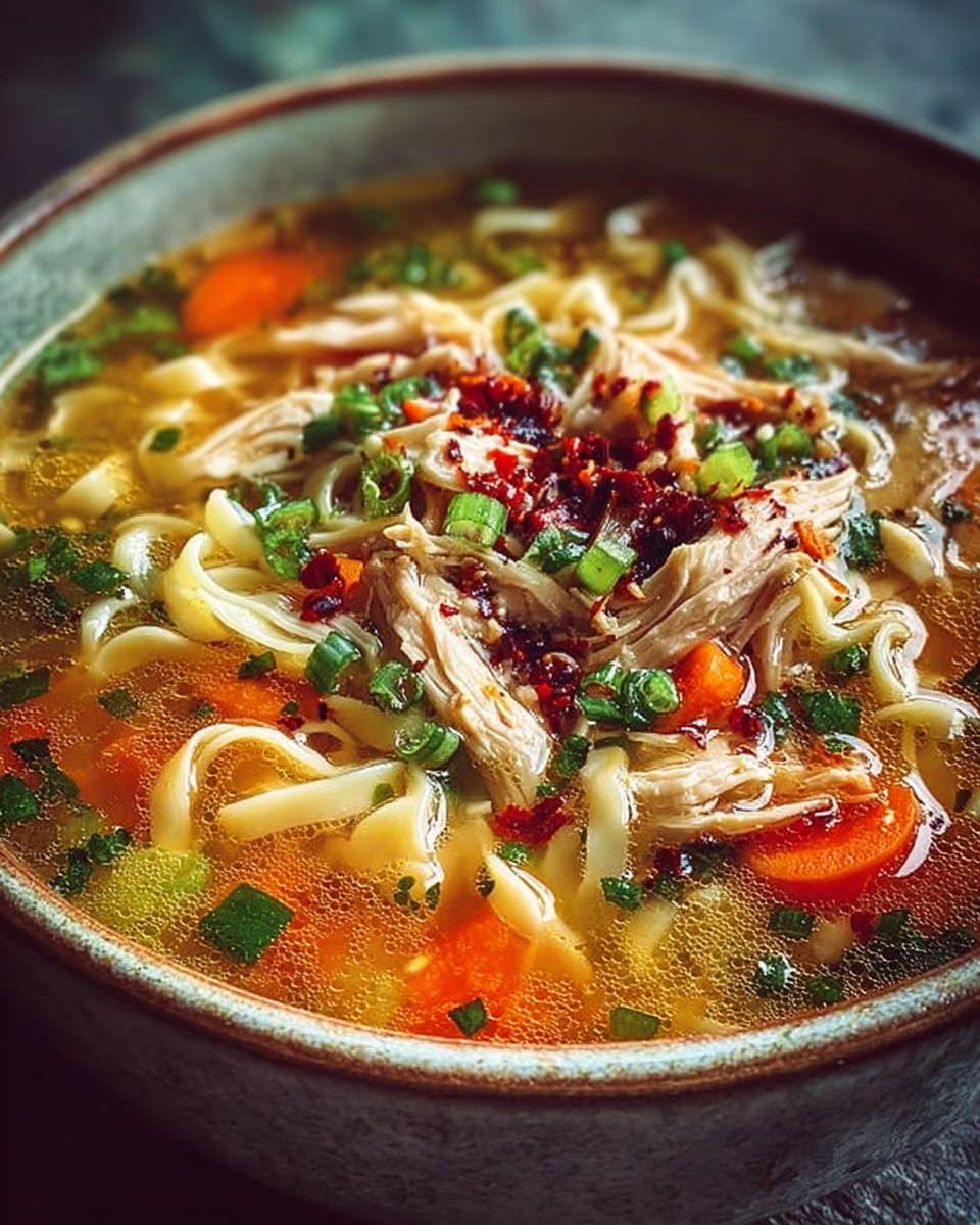 Classic Ginger Garlic Chicken Noodle Soup