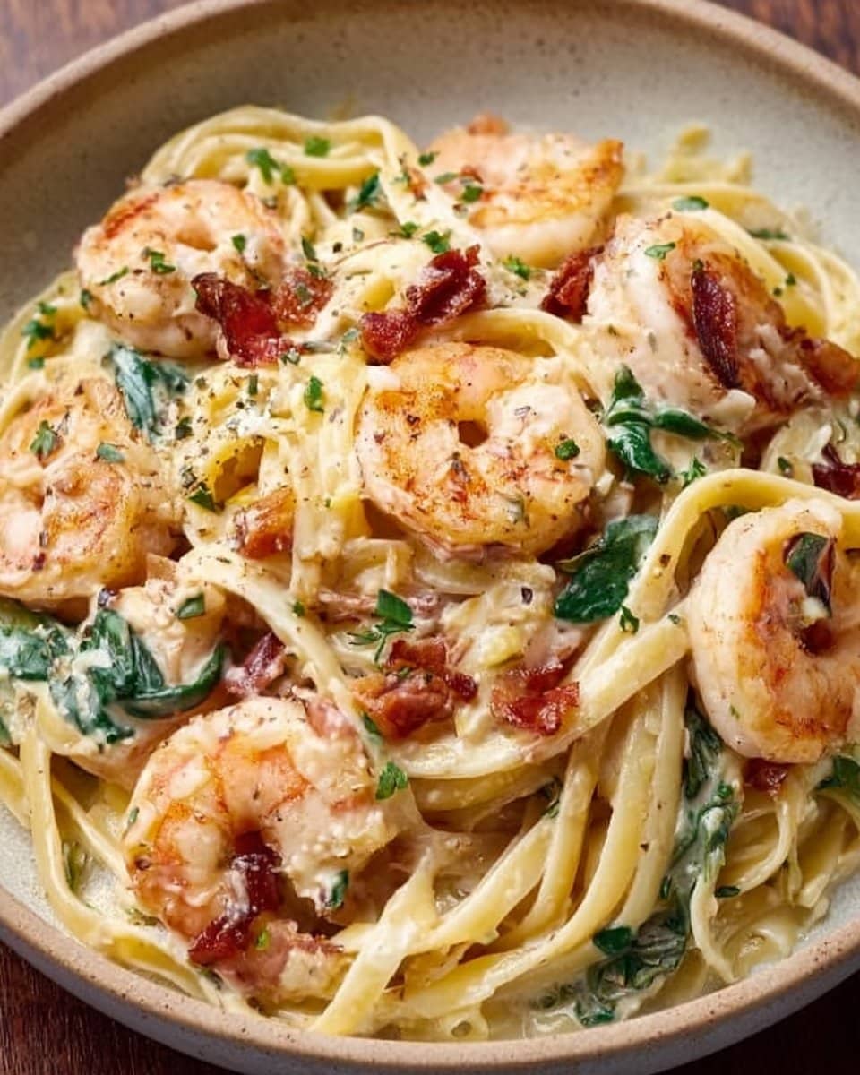 Creamy Tuscan Shrimp Linguine