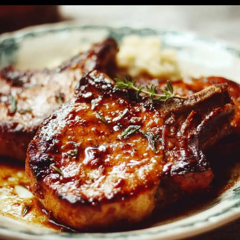 Delicious brown sugar glazed pork chops cooked to perfection