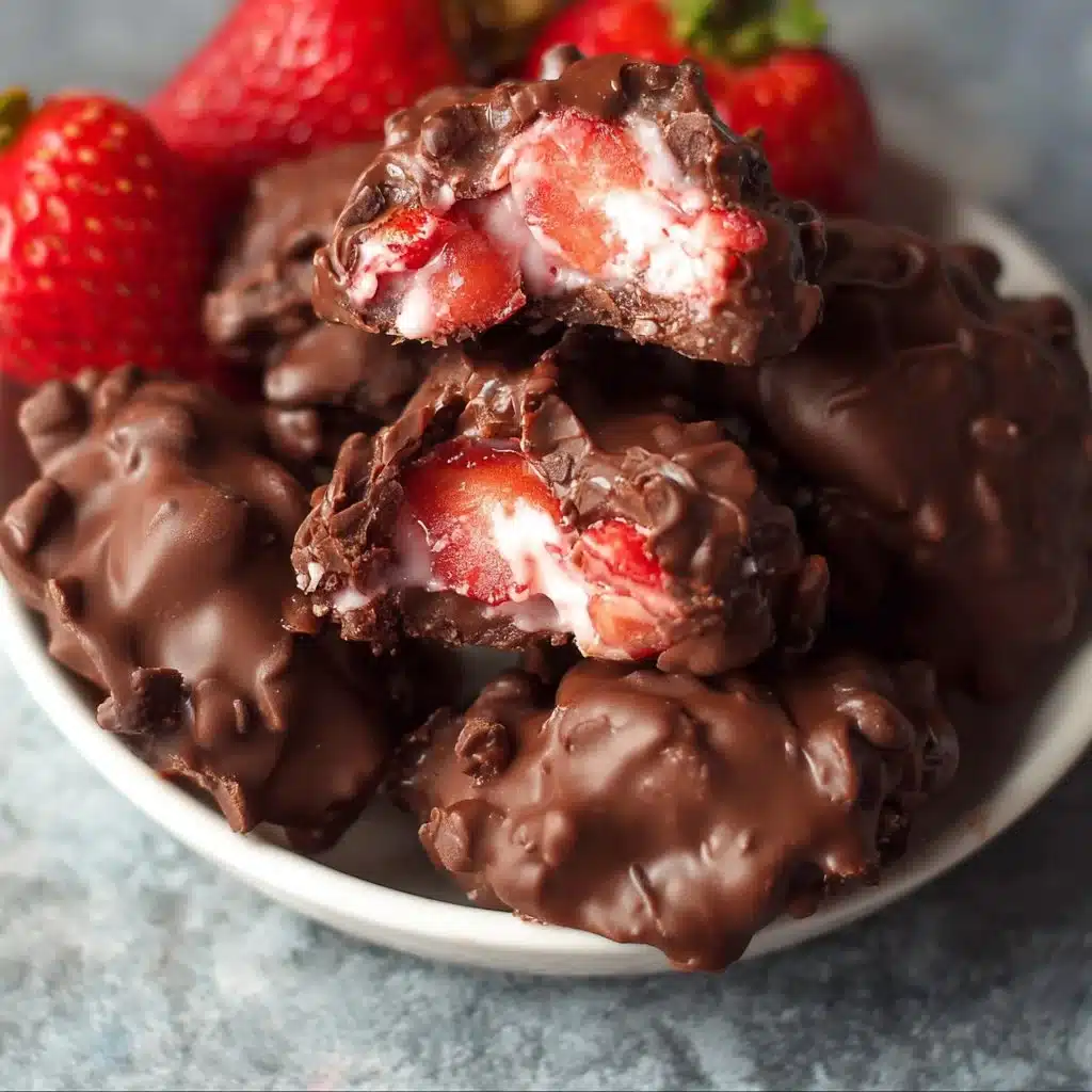 Chocolate strawberry yogurt clusters dessert recipe