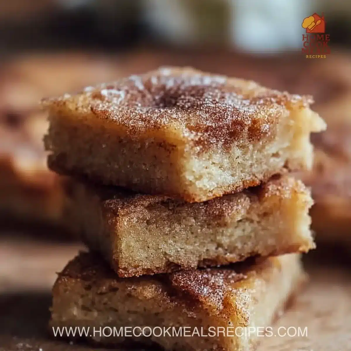 Delicious Cinnamon Sugar Blondies sprinkled with cinnamon and sugar