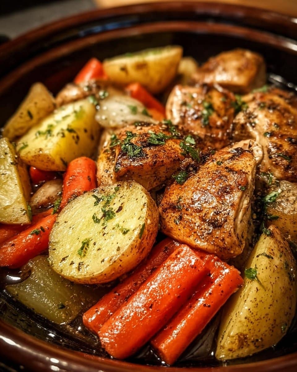 Slow Cooker Garlic Butter Chicken and Veggies