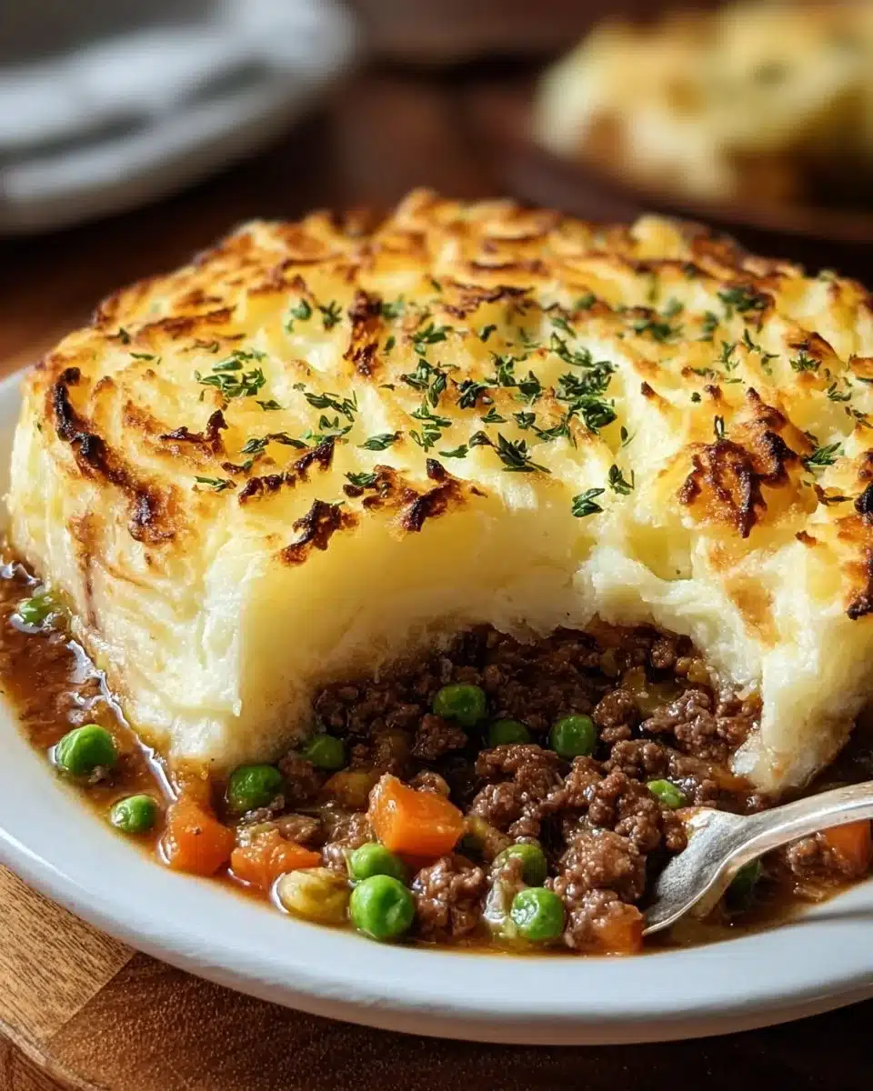 Delicious Easy Shepherd's Pie Casserole served in a dish