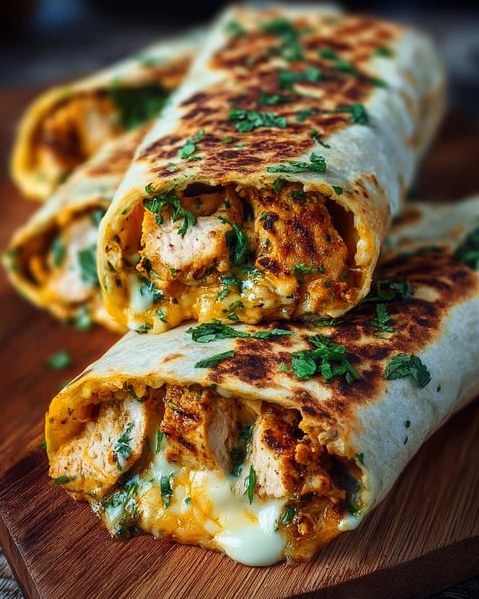 Cheesy Garlic Chicken Wraps 4 Cheesy Garlic Chicken Wraps