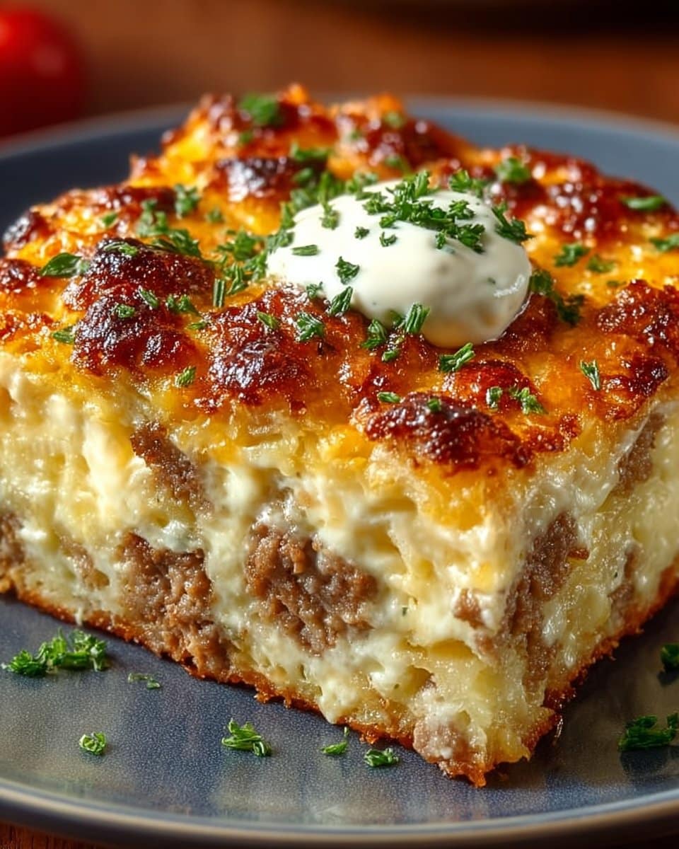 Sausage, Egg, and Cream Cheese Hashbrown Casserole