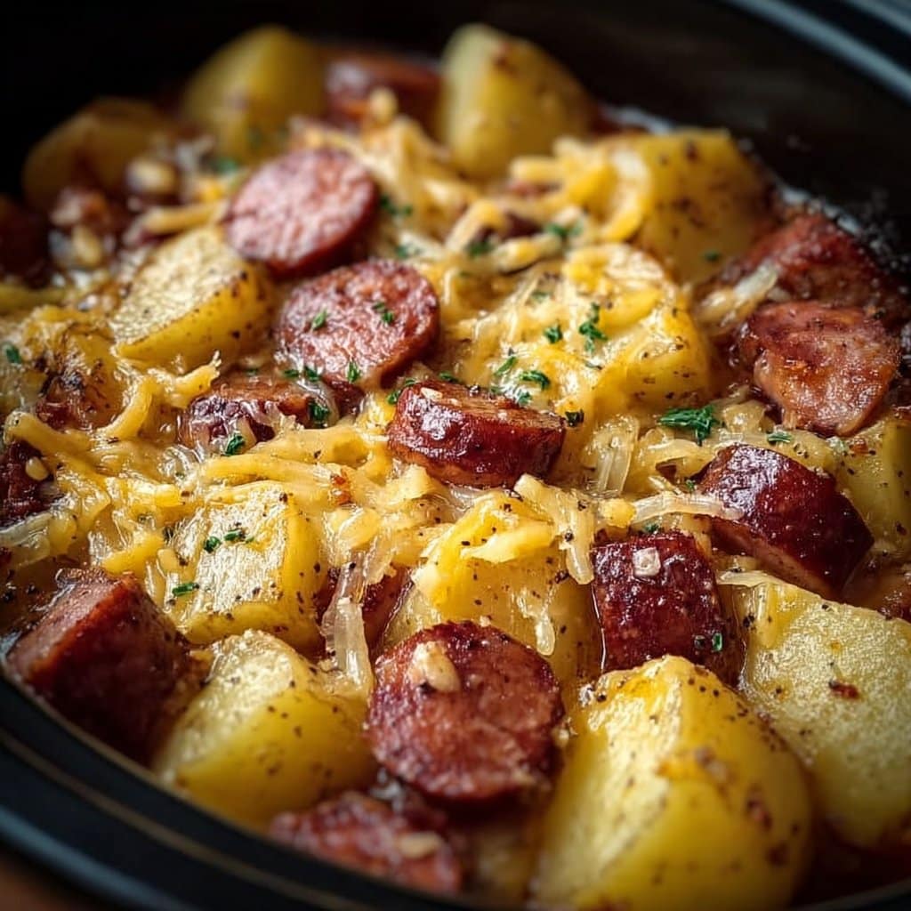 Crockpot Cheesy Potatoes and Kielbasa 5 Crockpot Cheesy Potatoes and Kielbasa
