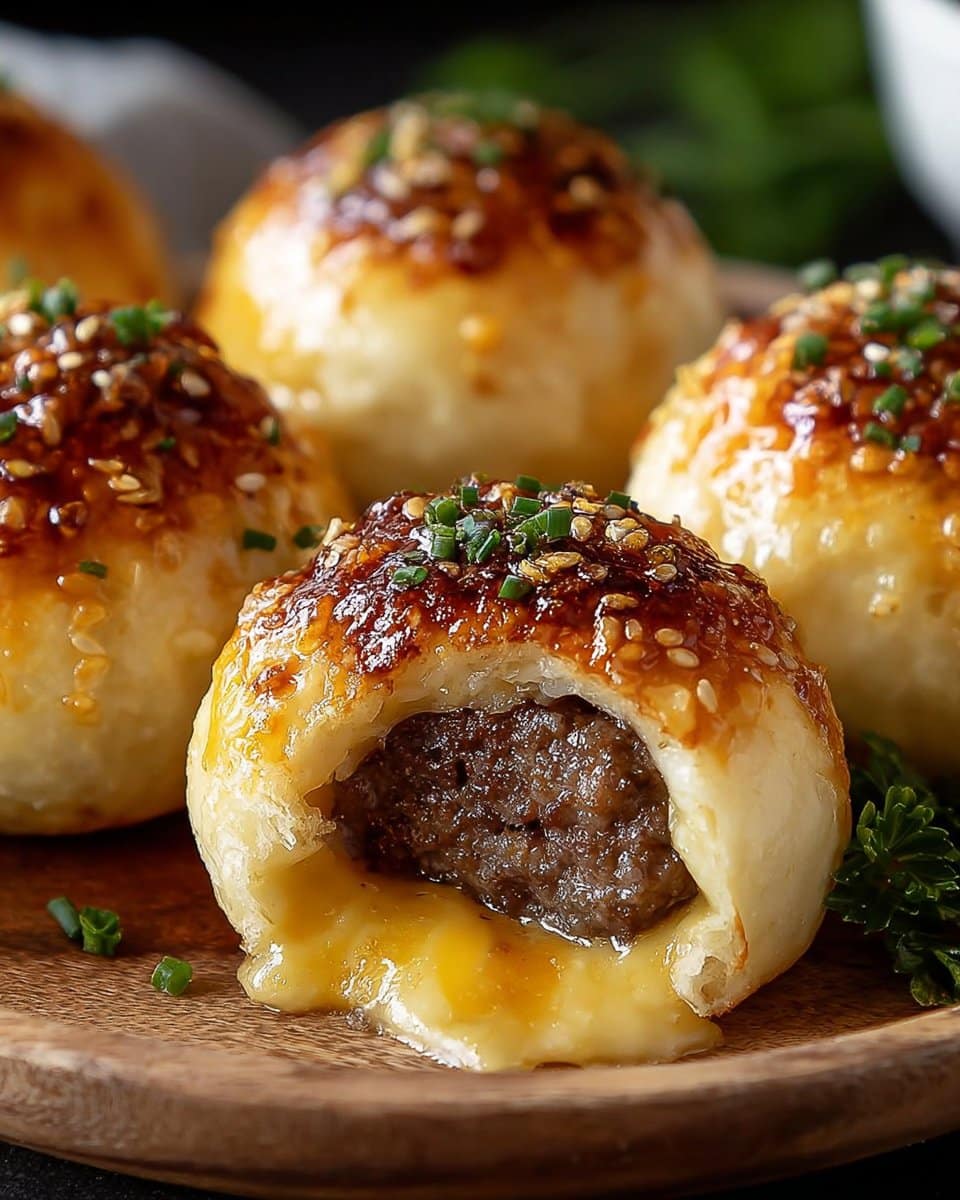 Garlic Parmesan Cheeseburger Bombs Recipe