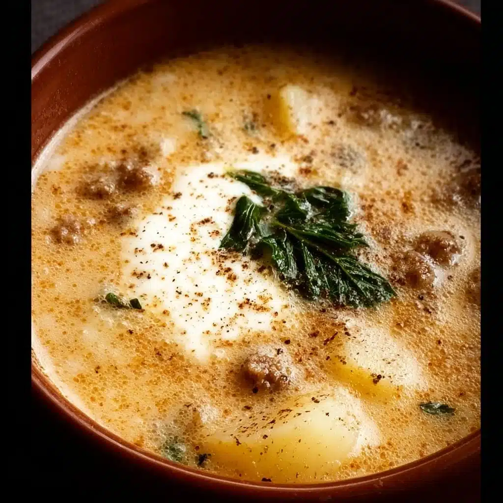 A bowl of creamy potato soup garnished with green onions.