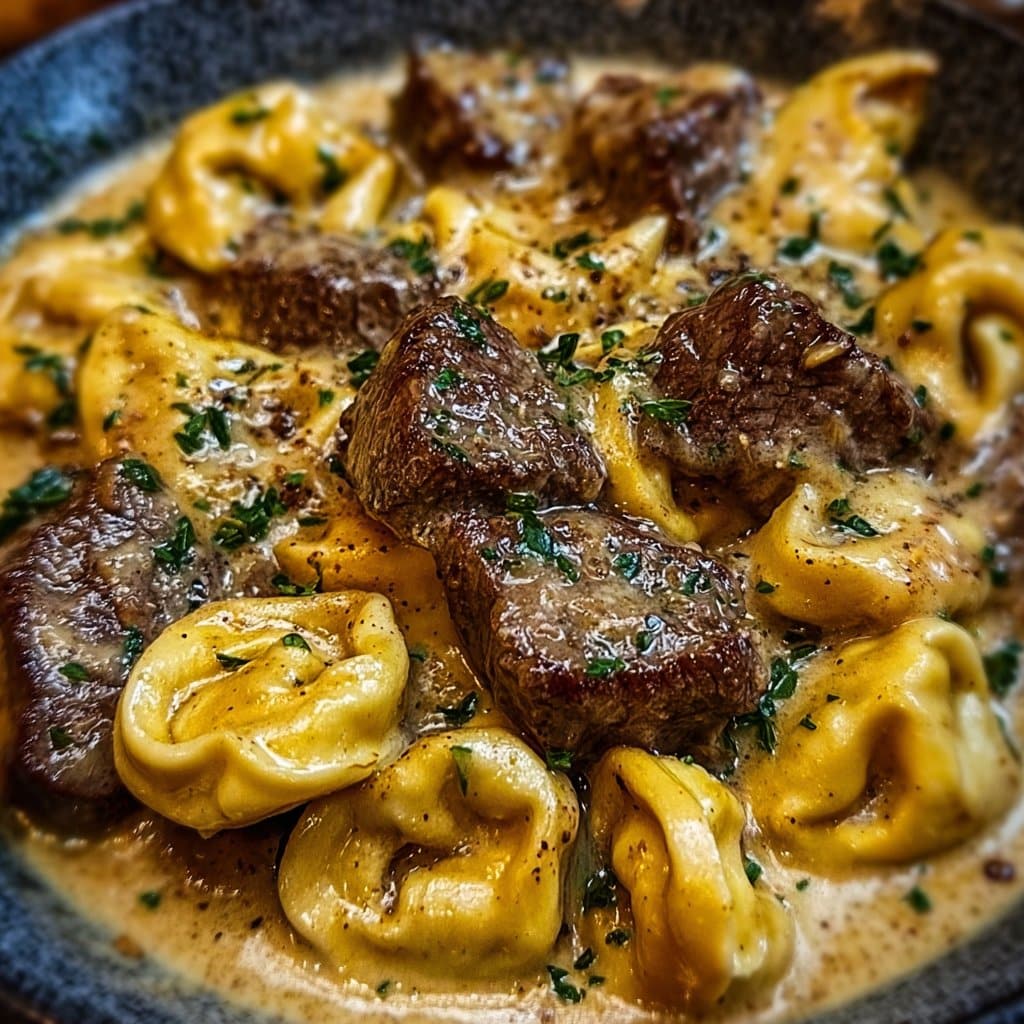 Cracked Garlic Steak Tortellini in Creamhouse Sauce Bliss 5 Cracked Garlic Steak Tortellini in Creamhouse Sauce Bliss