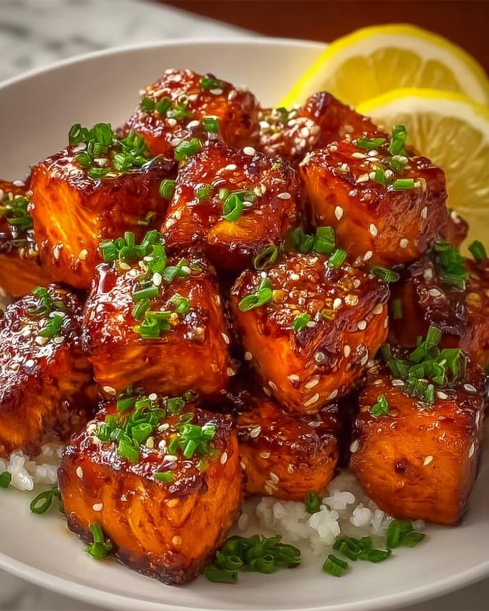 Honey Garlic Salmon Bites Recipe