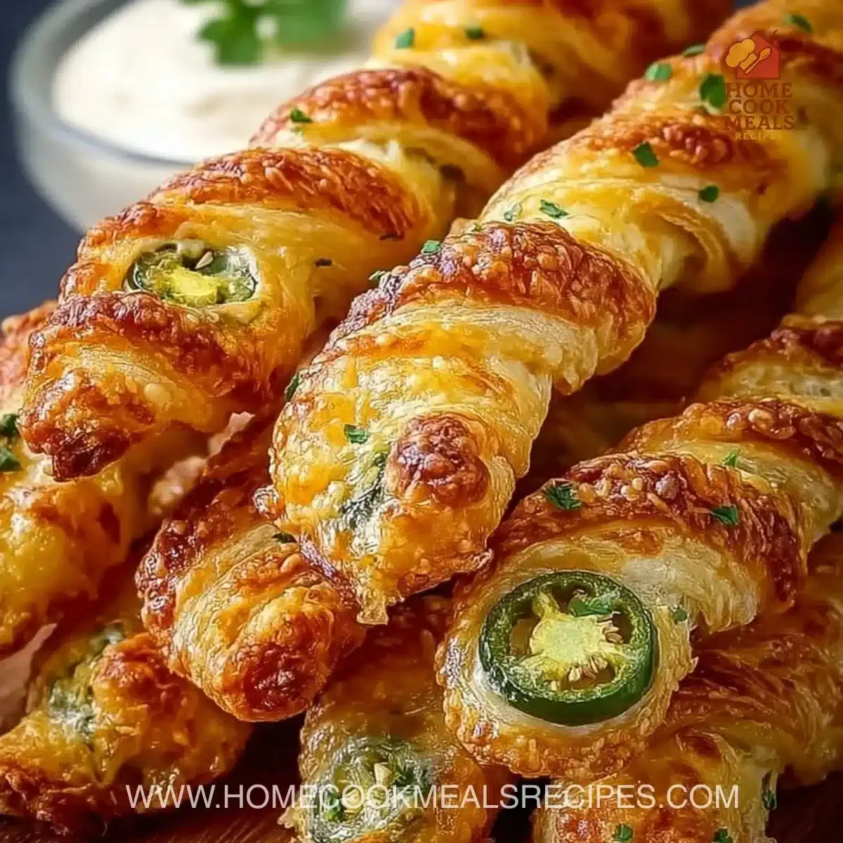 Delicious Spicy Jalapeno Popper Twists served on a platter