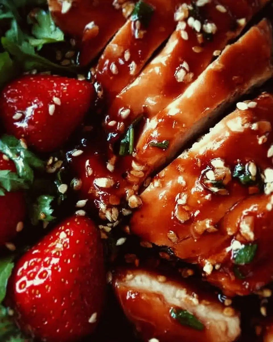 Delicious Strawberry Chicken dish with fresh strawberries and grilled chicken