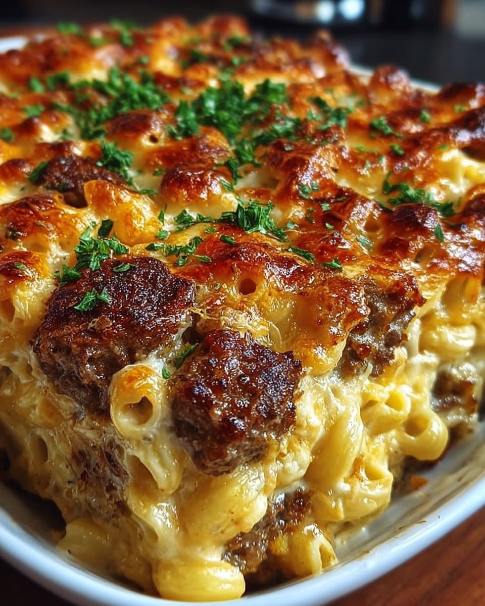 Mac and Cheese Meatloaf Casserole