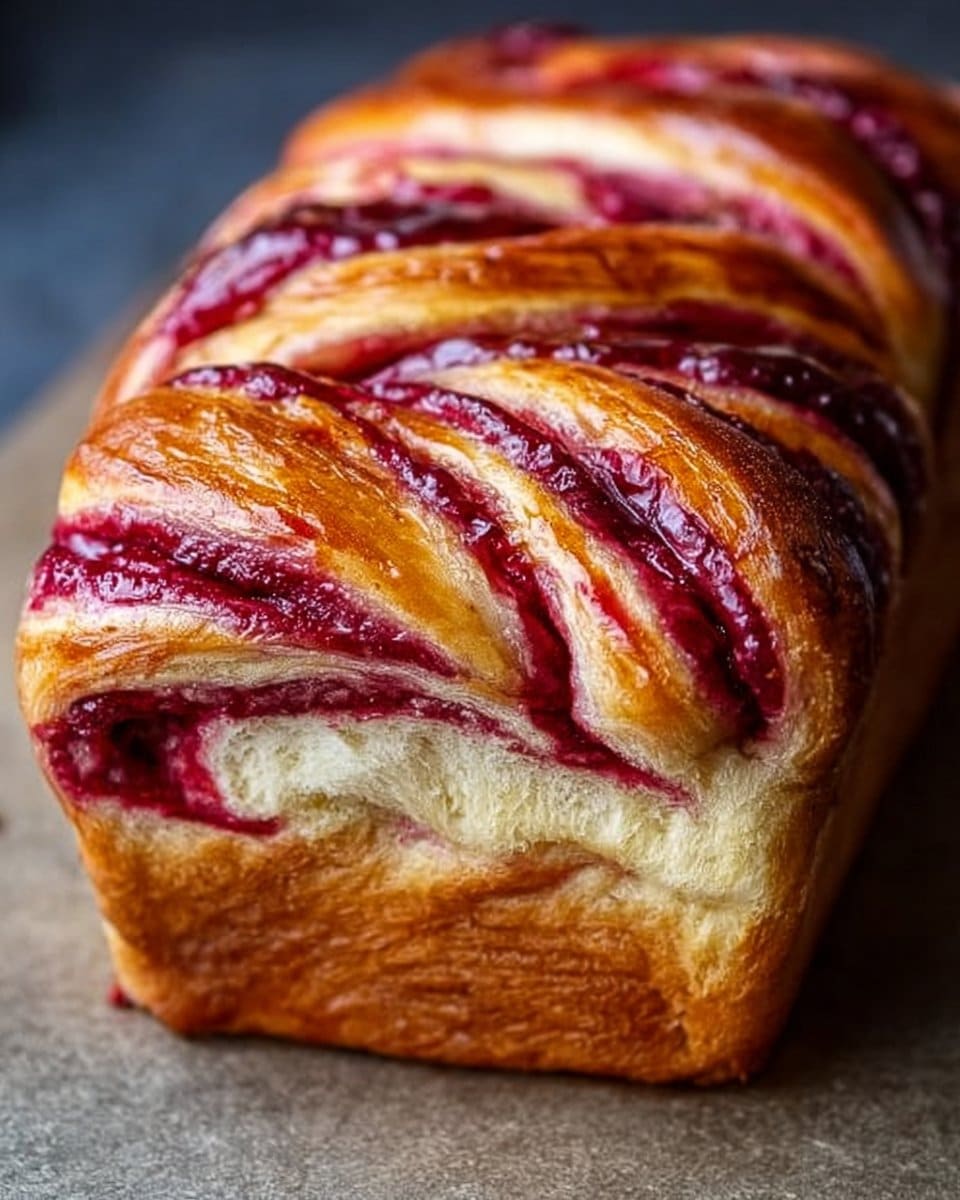 Raspberry Swirl Brioche Loaf