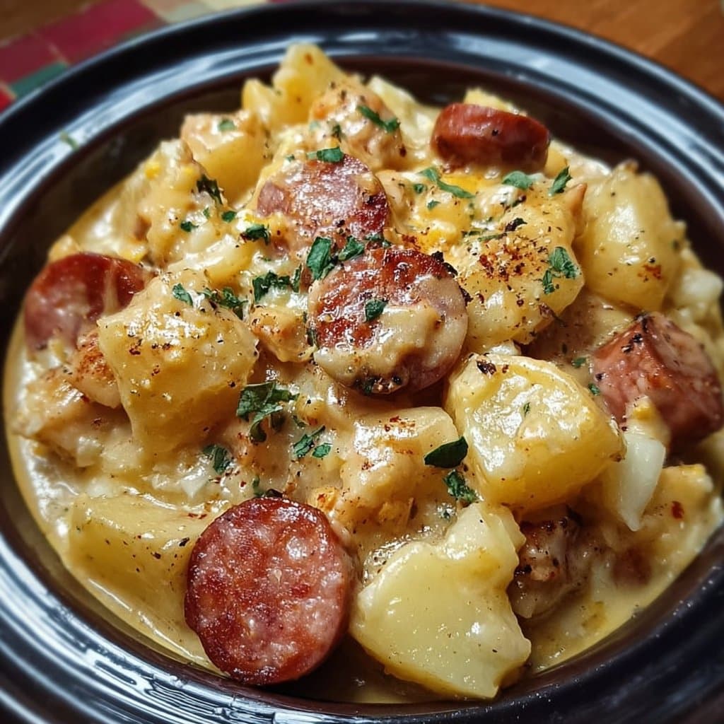 Crockpot Cheesy Potatoes and Kielbasa 7 Crockpot Cheesy Potatoes and Kielbasa