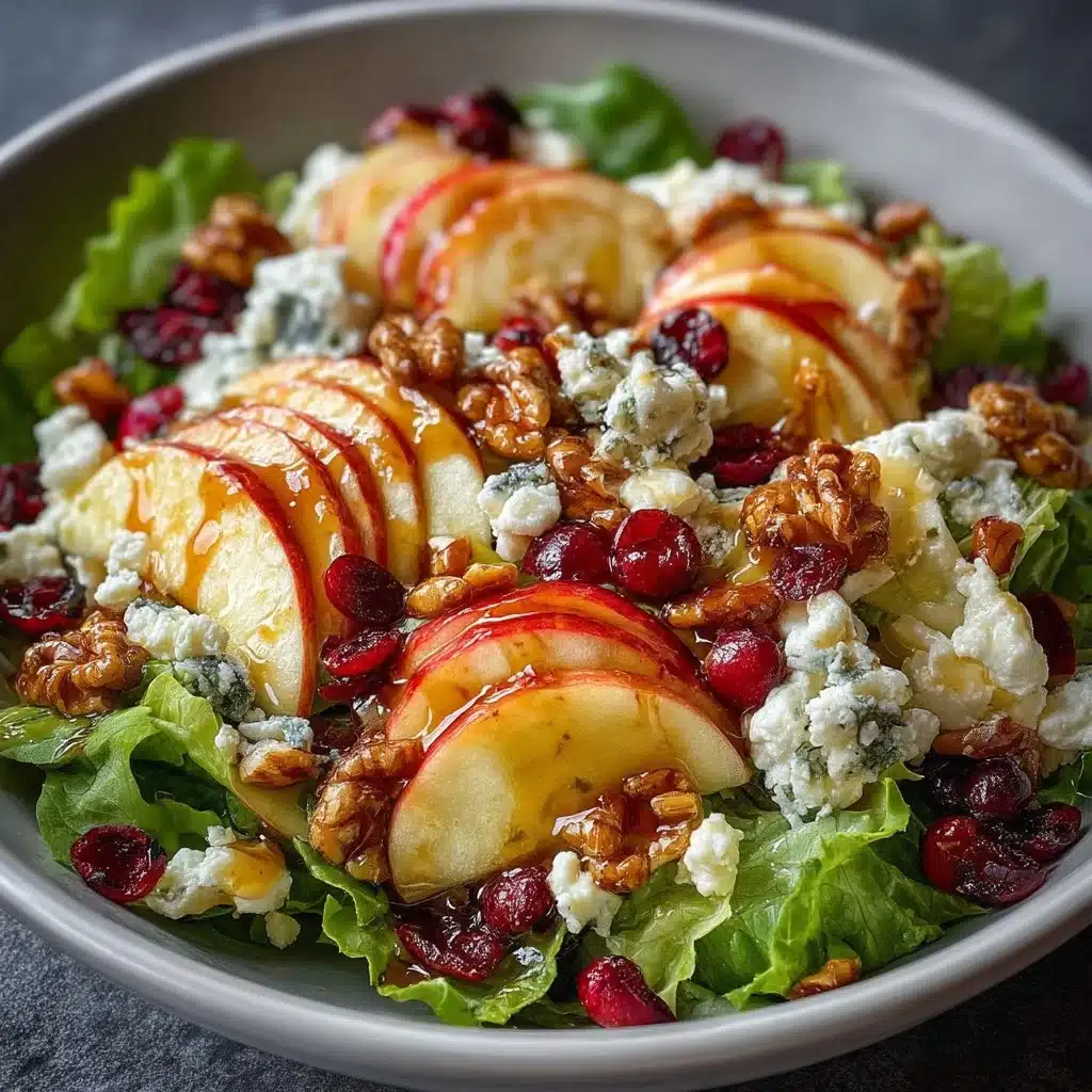 Honeycrisp Apple Feta Salad with fresh greens and fall ingredients