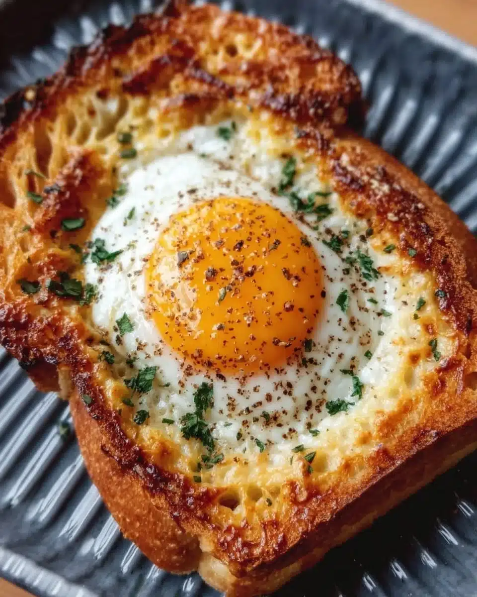 Delicious Air Fryer Egg and Cheese Toast served on a plate