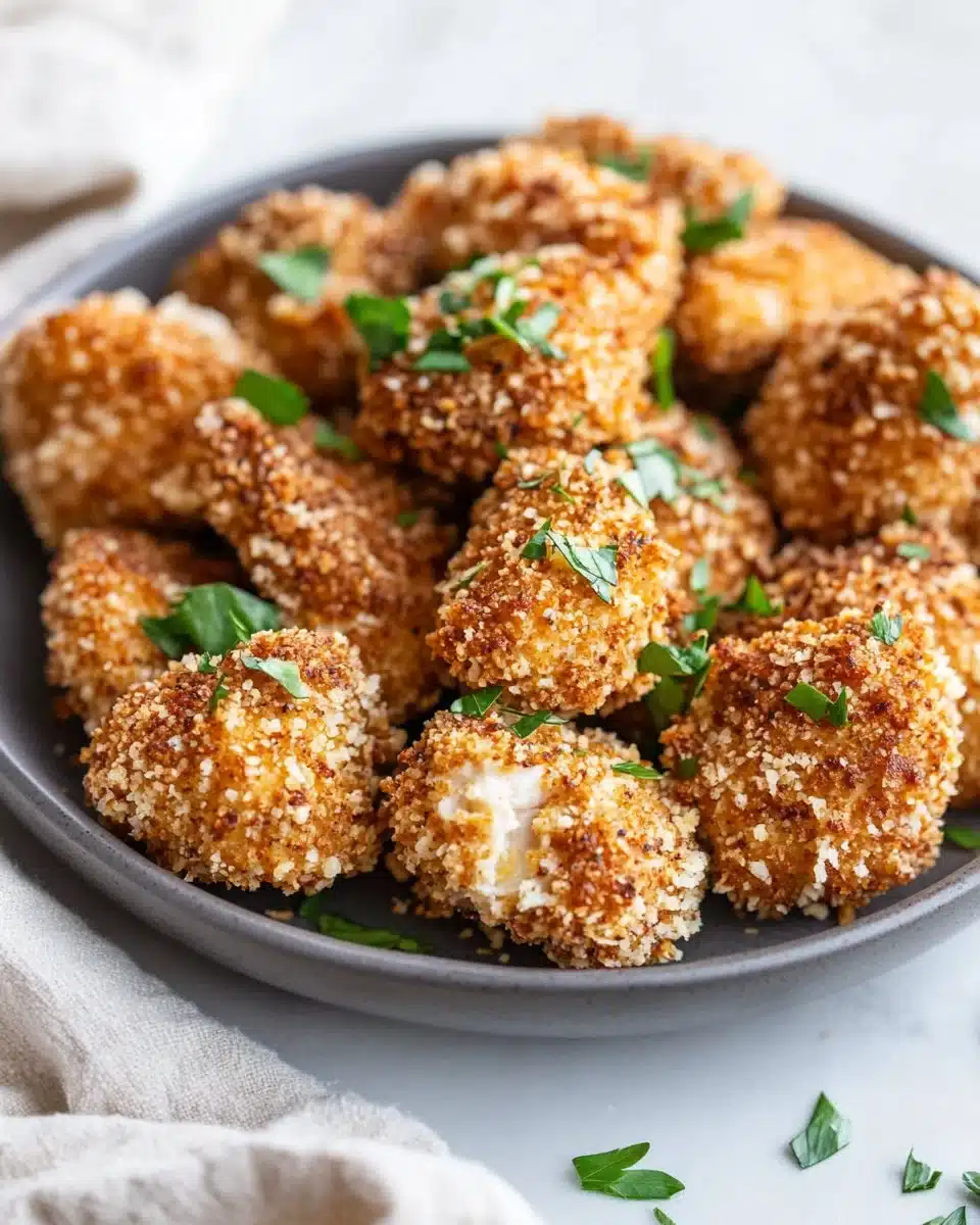 Air Fryer Ranch-Crusted Chicken Bites ready to be served