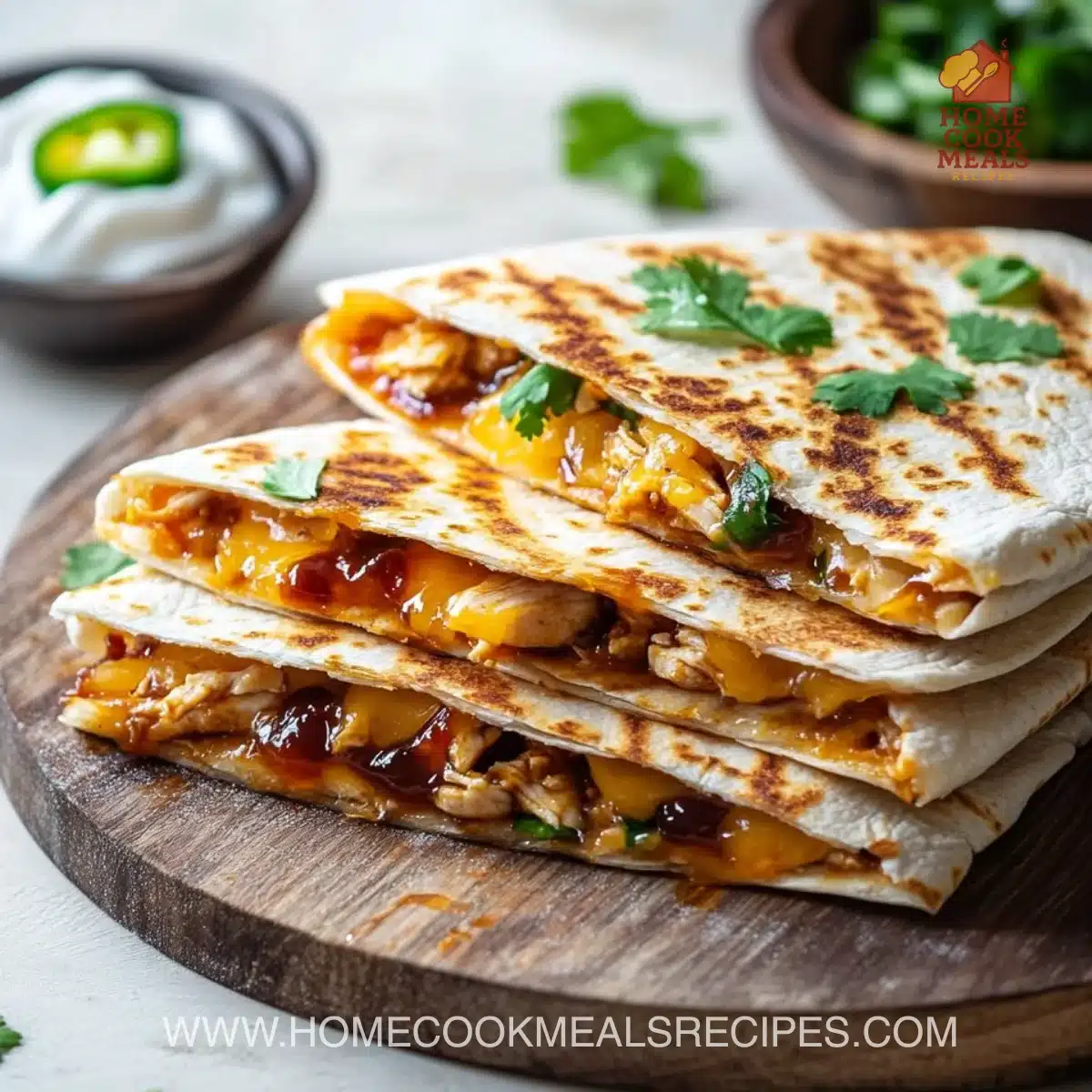 Blackstone Hot Honey BBQ Chicken Quesadillas