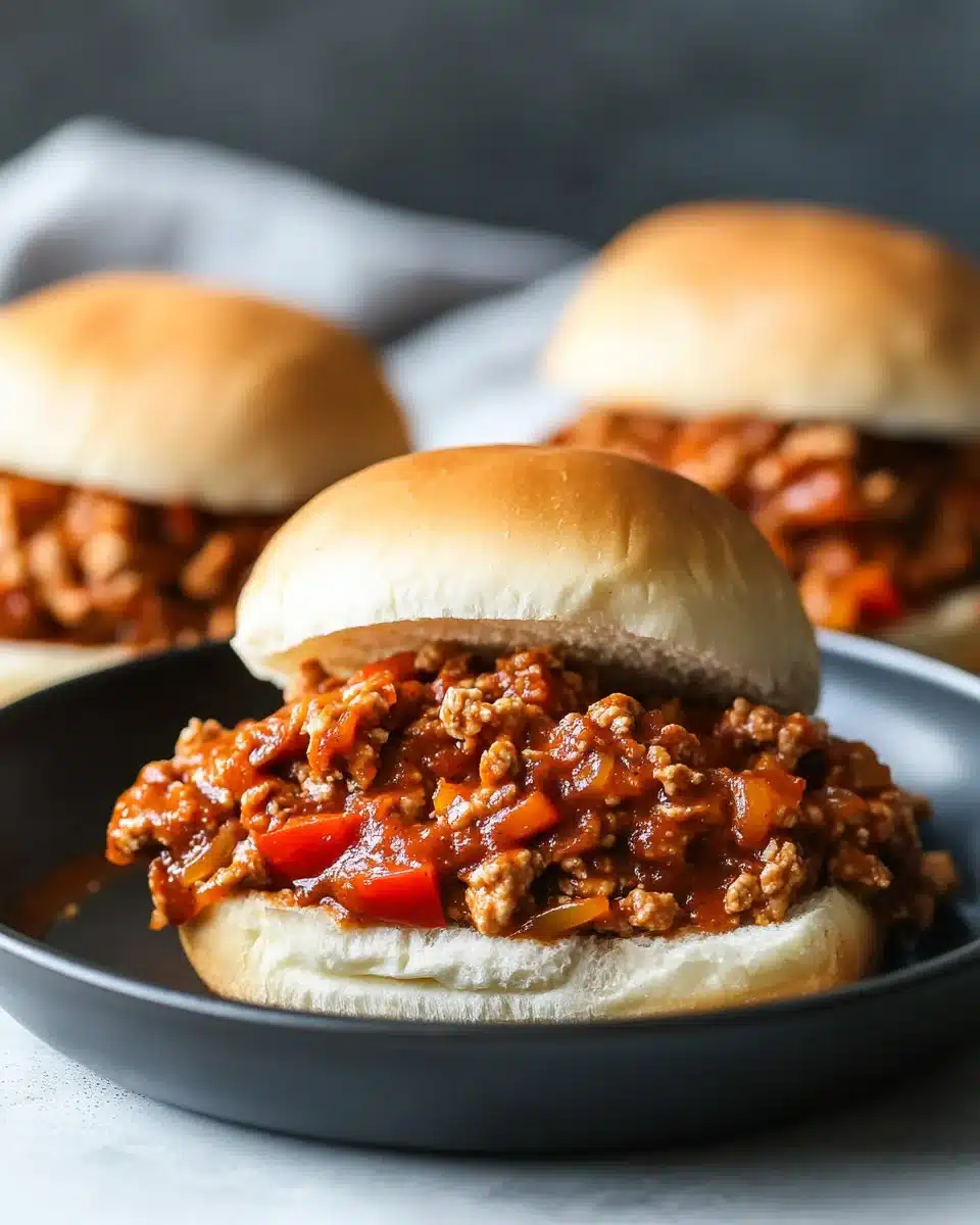 Delicious Cajun Chicken Sloppy Joes served on a rustic platter