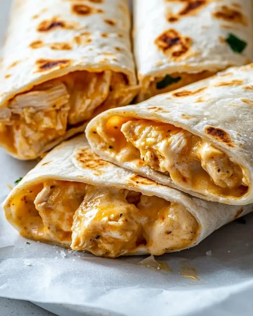 Cheesy Garlic Chicken Wraps