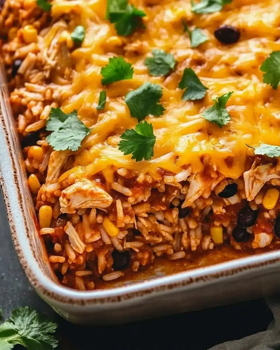 Chicken Enchilada Rice Casserole