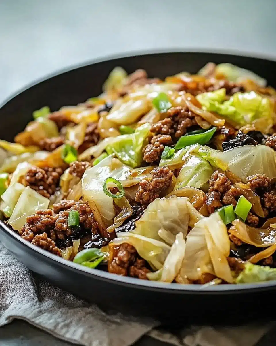 Chinese Ground Beef and Cabbage Stir-Fry