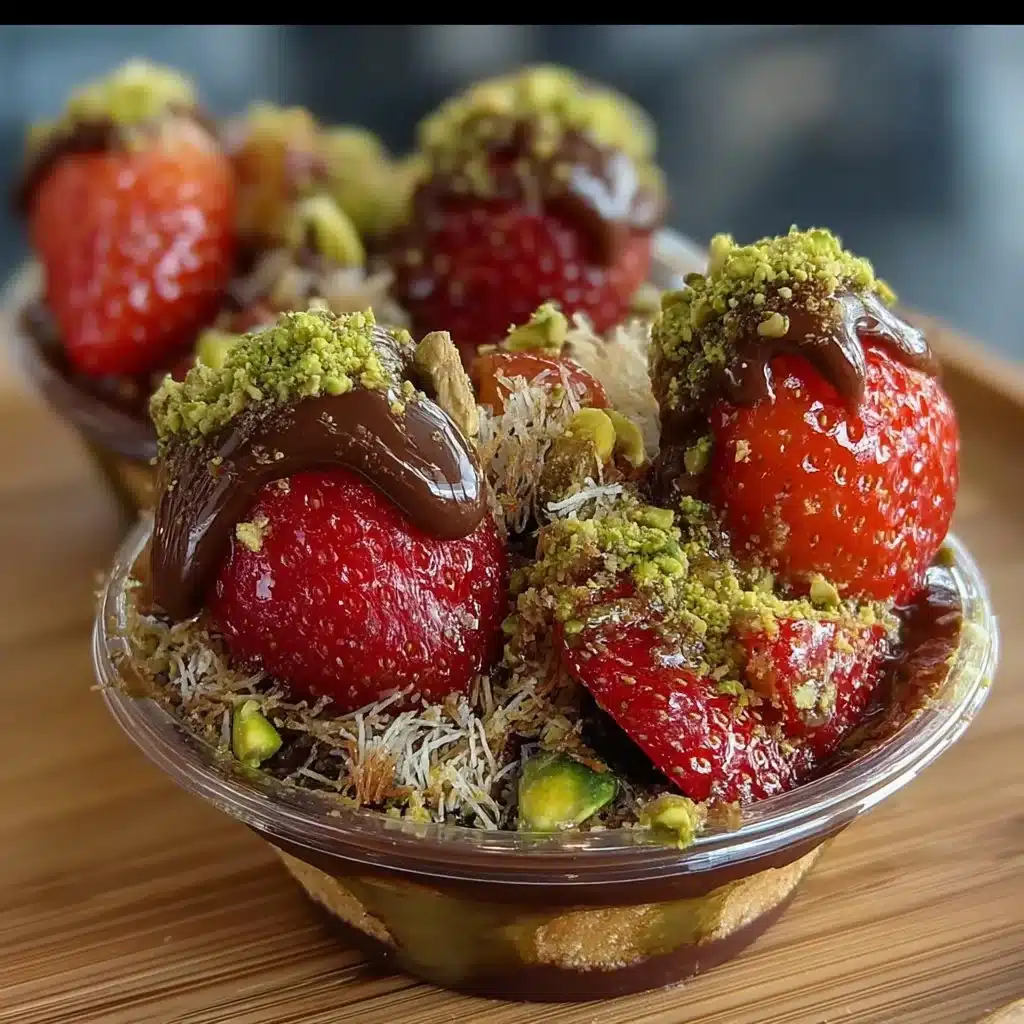 Delicious Chocolate Strawberry Cups topped with fresh strawberries