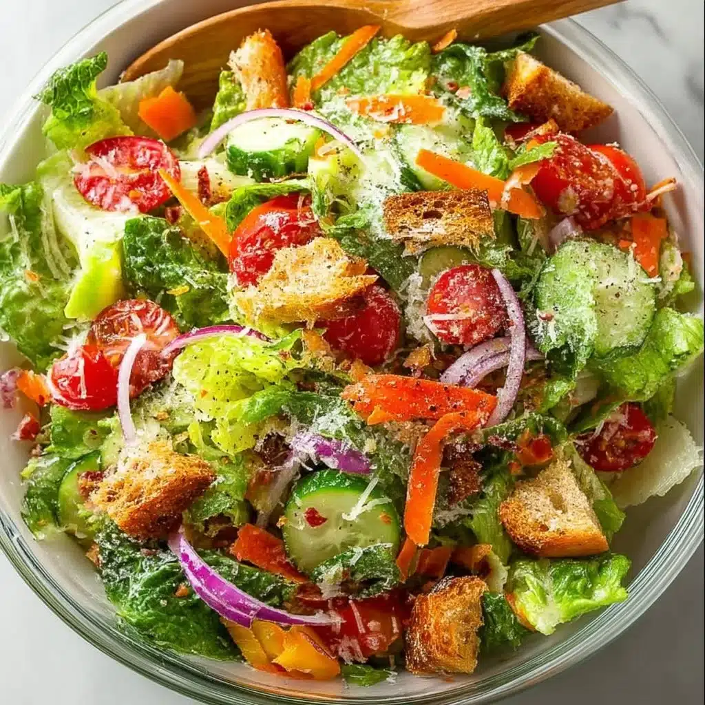Classic house salad with fresh greens and vegetables