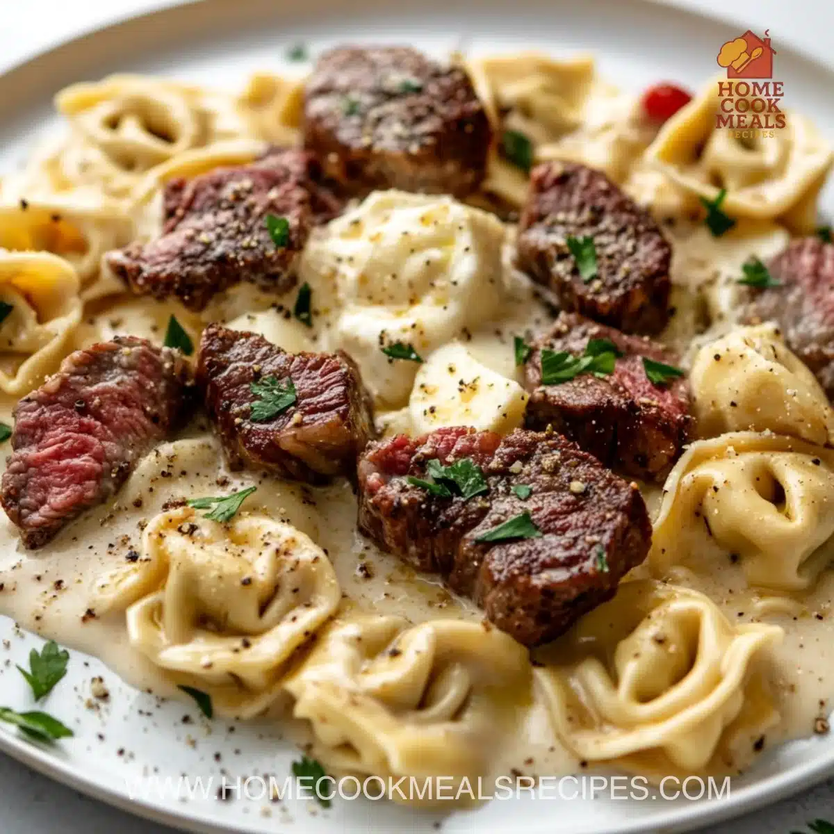Cracked Garlic Steak Tortellini in Creamhouse Sauce Bliss