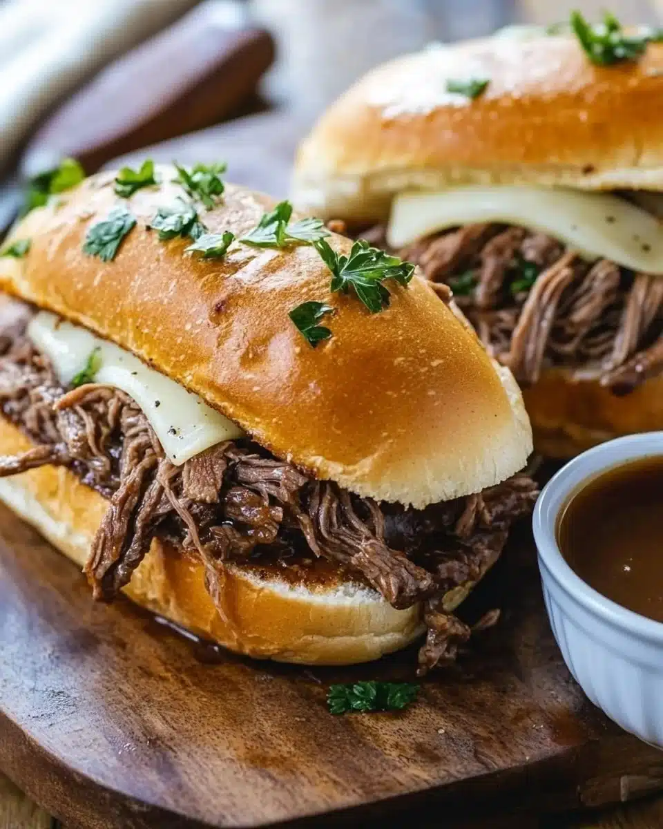 Crockpot French Dip Sandwiches