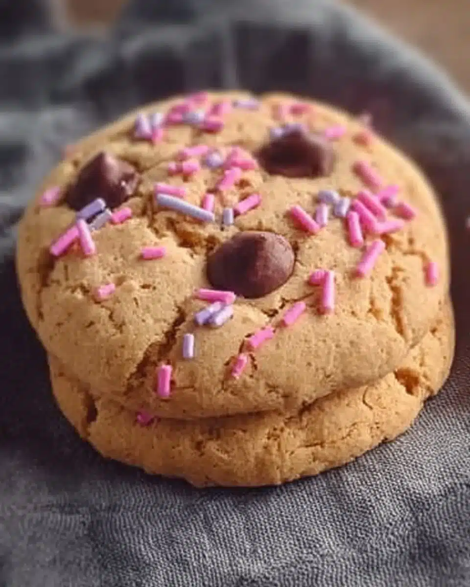 Assorted Crumbl Cookies displayed on a wooden table