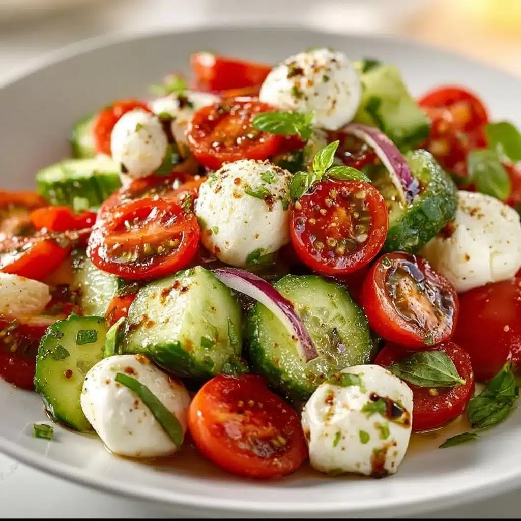 Juicy Cucumber Caprese Salad