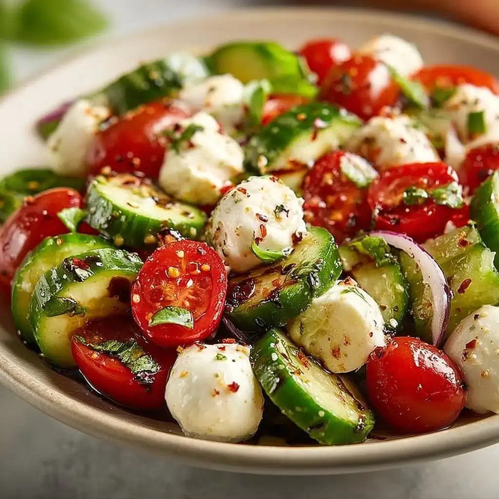 Juicy Cucumber Caprese Salad
