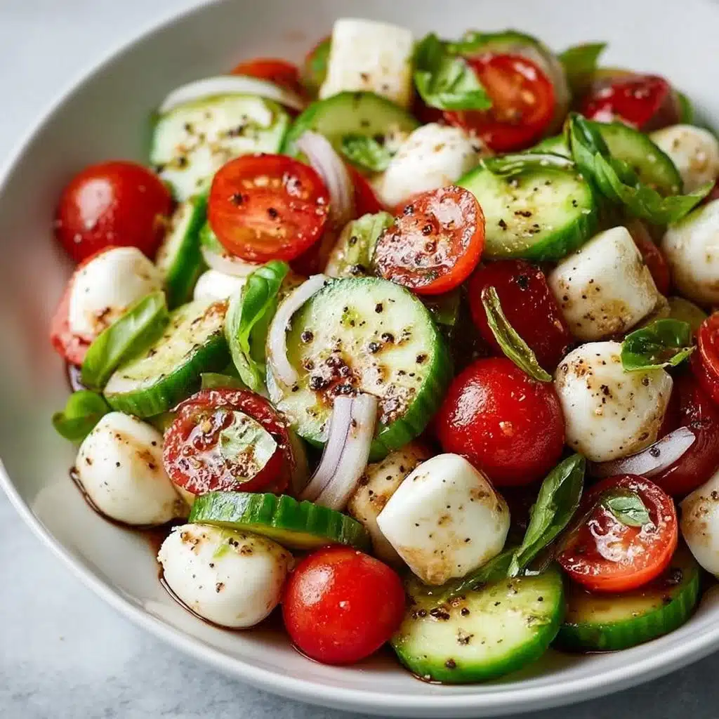 Juicy Cucumber Caprese Salad