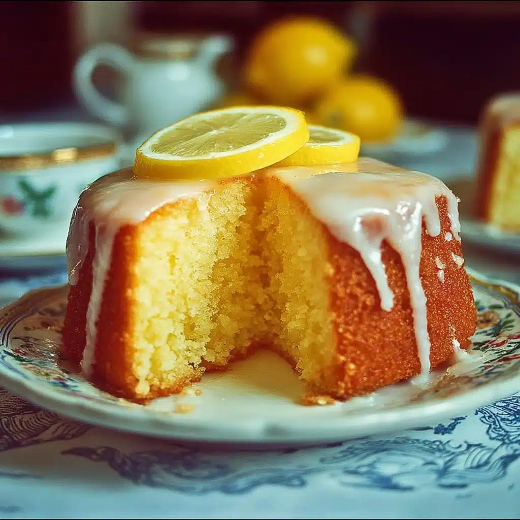 Deliciously moist lemon cake with a bright yellow glaze