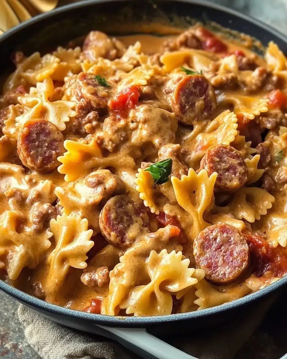 One Pot Creamy Cajun Sausage Pasta