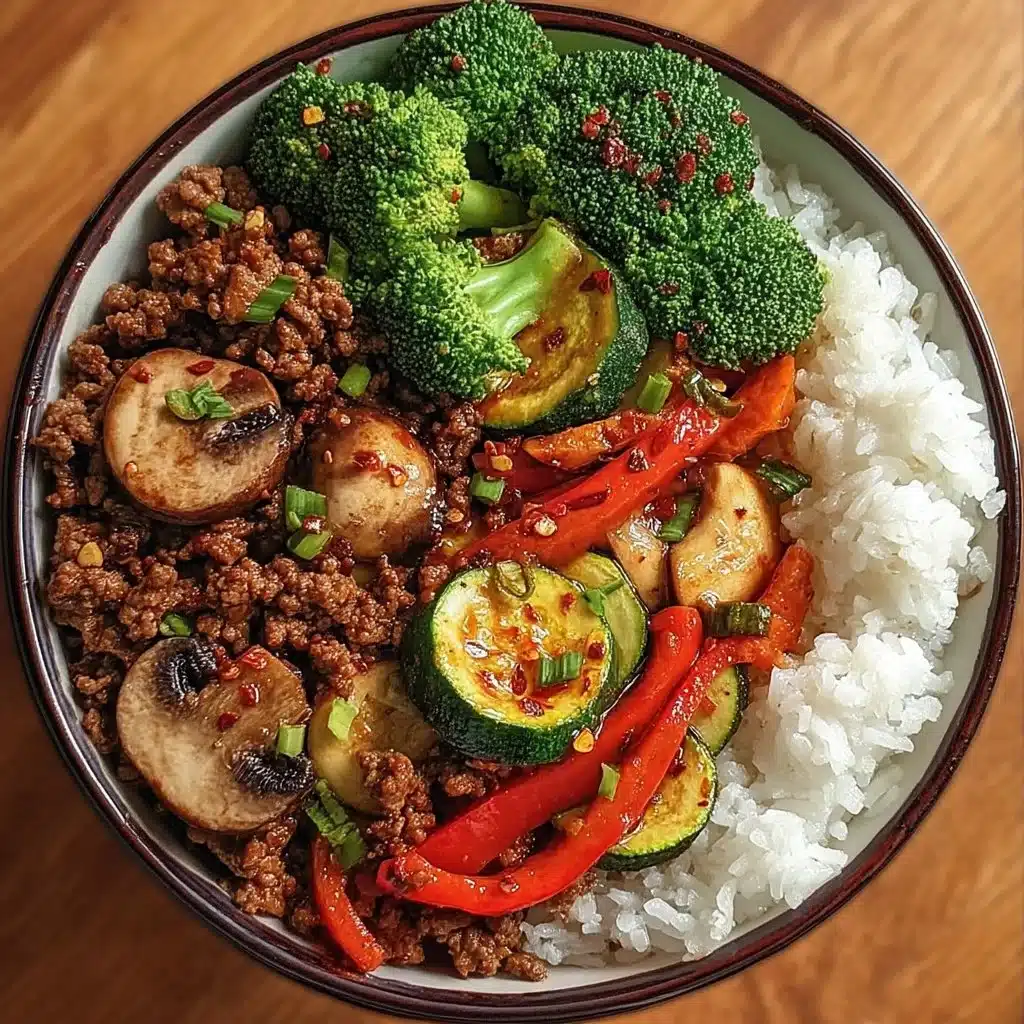 Spicy Ground Beef Stir-Fry Bowl with Garlic Veggies & Steamy Rice 7 Spicy Ground Beef Stir-Fry Bowl with Garlic Veggies & Steamy Rice