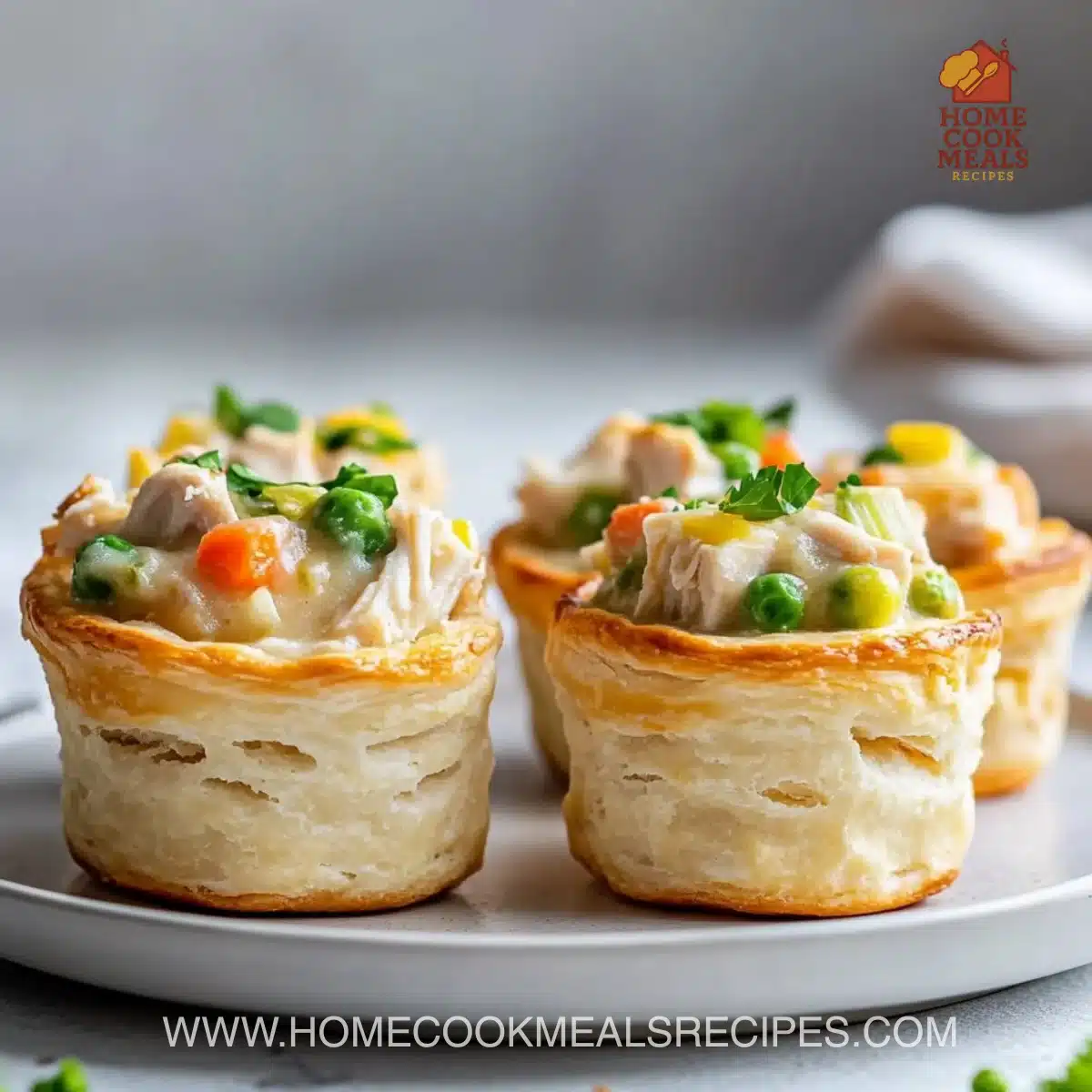 Chicken Pot Pie Biscuit Cups