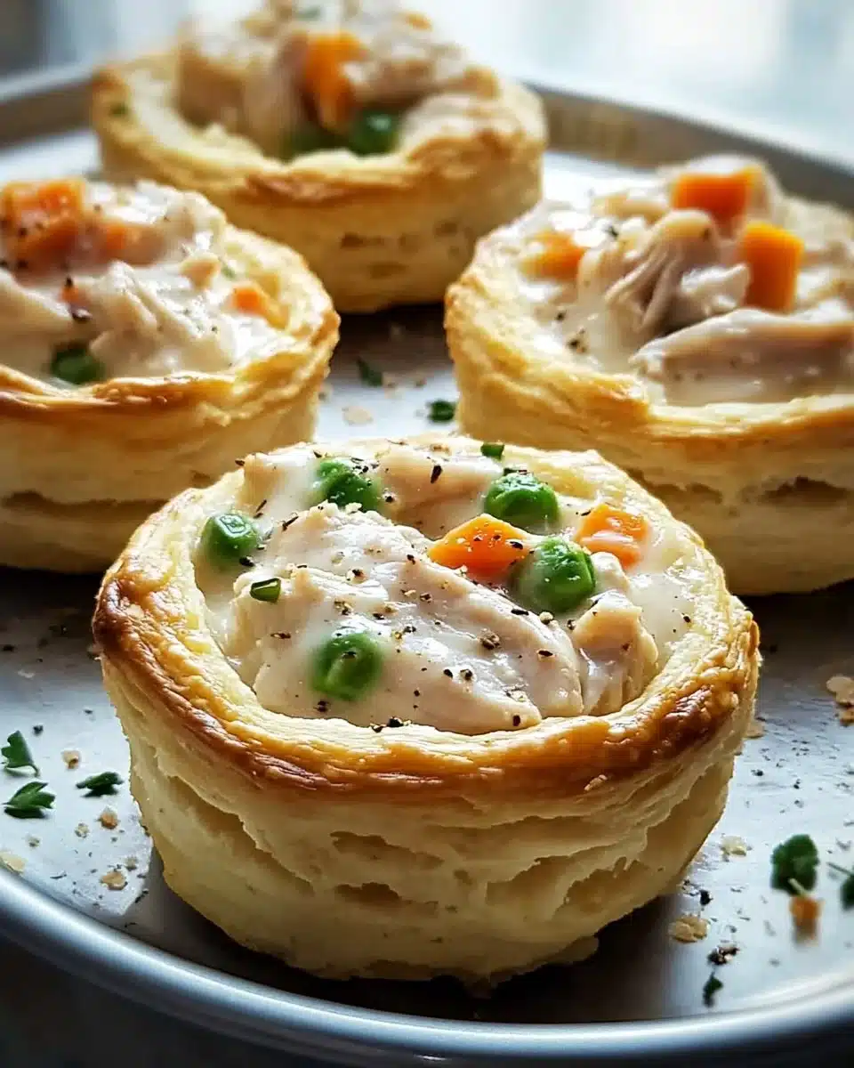 Chicken Pot Pie Biscuit Cups
