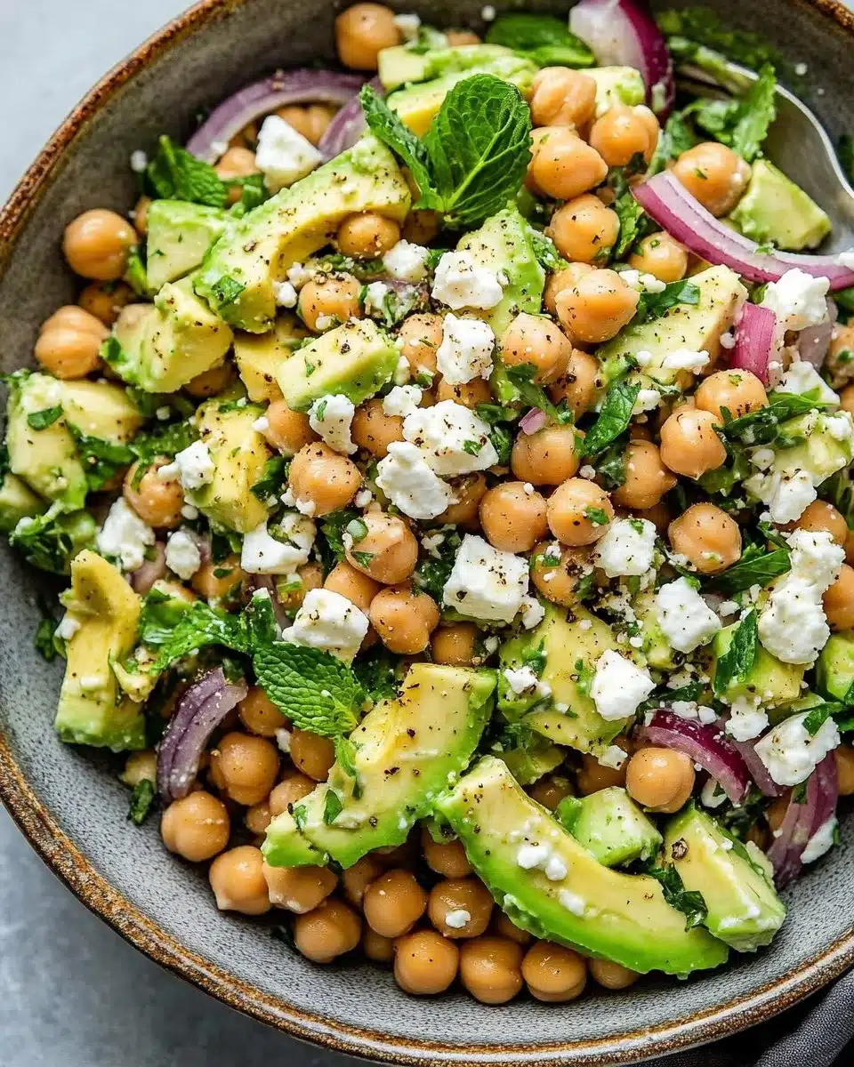 Chickpea Feta Avocado Salad