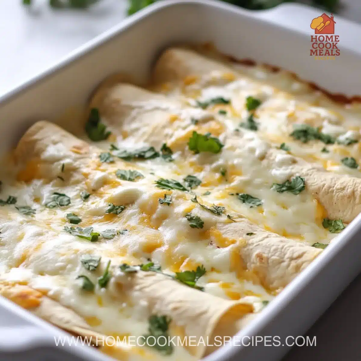 Creamy White Chicken Enchiladas 8 Creamy White Chicken Enchiladas
