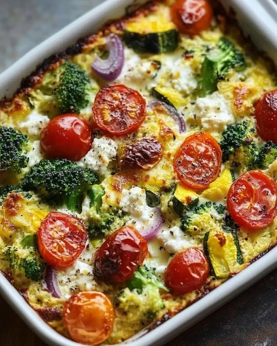 High-Protein Veggie Bake with Cottage Cheese