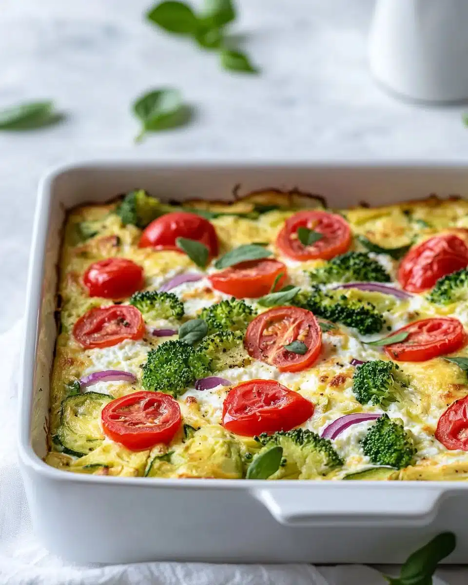 High-Protein Veggie Bake with Cottage Cheese