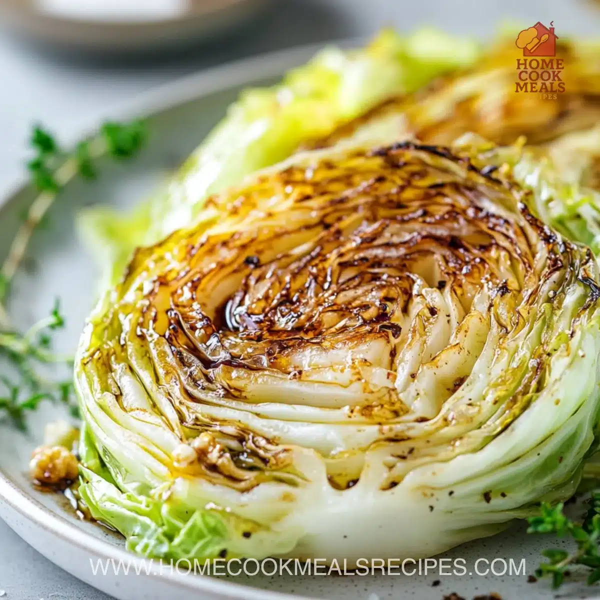 Honey Balsamic Cabbage Steaks