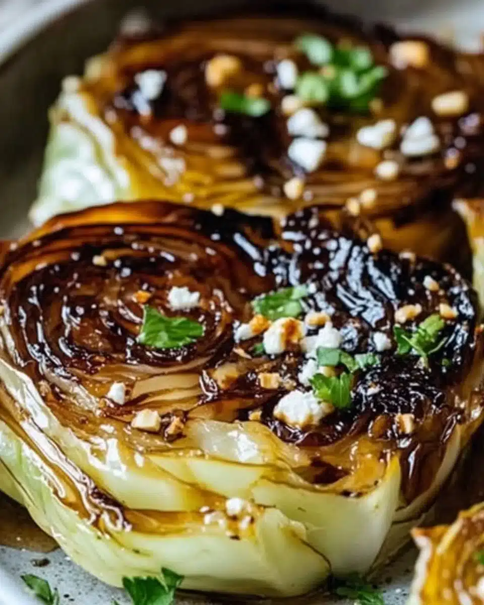 Honey Balsamic Cabbage Steaks