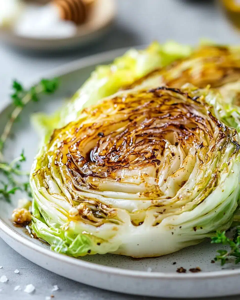 Honey Balsamic Cabbage Steaks
